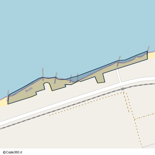 Posizione della spiaggia Spiaggia nei pressi di Brolo, 98061