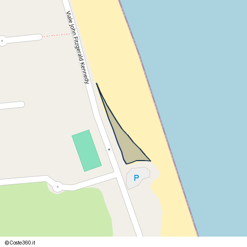 Posizione della spiaggia Spiaggia nei pressi di Viale John Fitzgerald Kennedy, Torretta, 88812