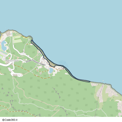 Posizione della spiaggia Spiaggia nei pressi di Frazione Poggio, Ancona, 60129