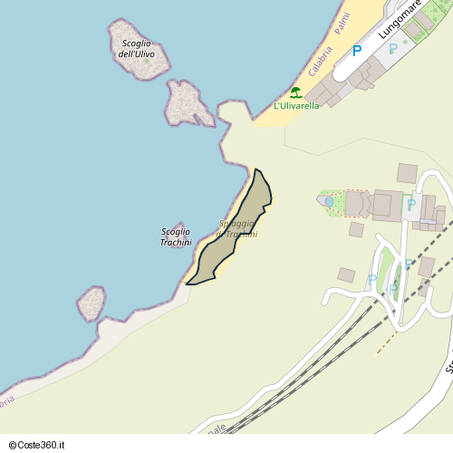 Posizione della spiaggia Spiaggia nei pressi di Lungomare Costa Viola, Palmi, 89015