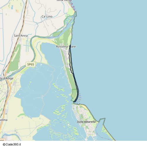 Posizione della spiaggia Spiaggia nei pressi di Strada sud, Rosolina, 45010