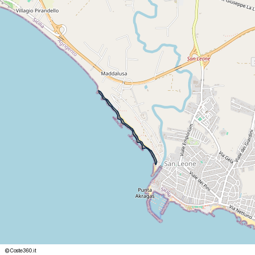 Posizione della spiaggia Spiaggia nei pressi di Via Elio Vittorini, Agrigento, 92100