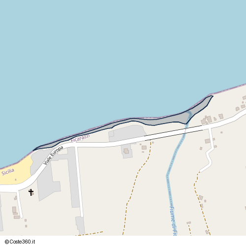 Posizione della spiaggia Spiaggia nei pressi di Ficarazzi, 90010