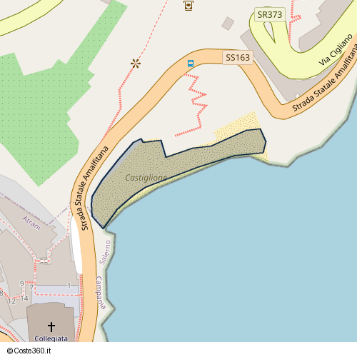 Posizione della spiaggia Spiaggia nei pressi di Strada Statale Amalfitana 1, Atrani, 84011