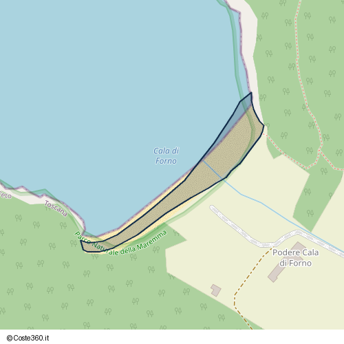 Posizione della spiaggia Spiaggia nei pressi di Strada degli Ulivi, Grosseto