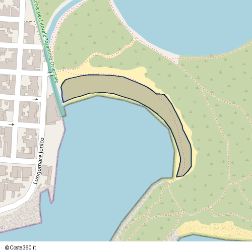Posizione della spiaggia Spiaggia nei pressi di Lungomare Jonico, Manduria