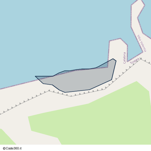 Posizione della spiaggia Spiaggia nei pressi di Contrada Campo di Sotto, Tropea, 89861