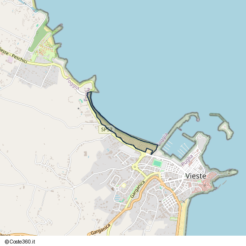 Posizione della spiaggia Spiaggia nei pressi di Lungomare Europa, Vieste, 71019