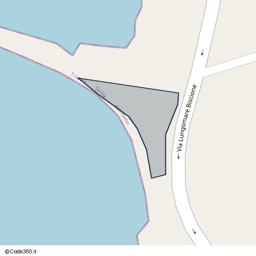 Posizione della spiaggia Spiaggia nei pressi di Via Lungomare Biscione, Petrosino, 91032