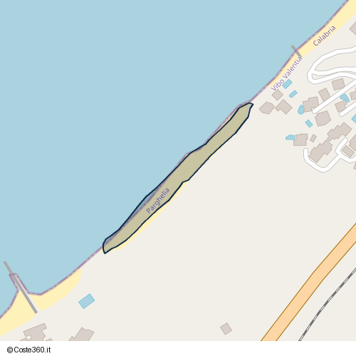 Posizione della spiaggia Spiaggia nei pressi di SP ex SS 522, Parghelia, 89868