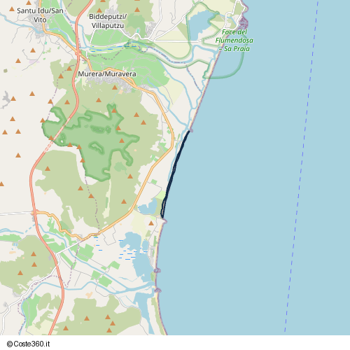 Posizione della spiaggia Spiaggia nei pressi di Murera/Muravera, 09043