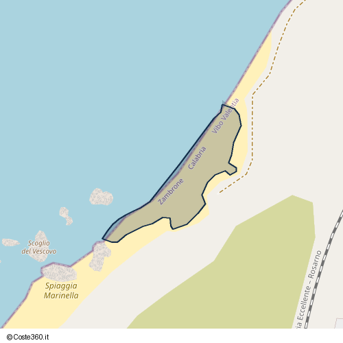 Posizione della spiaggia Spiaggia nei pressi di SS522, Zambrone, 89868