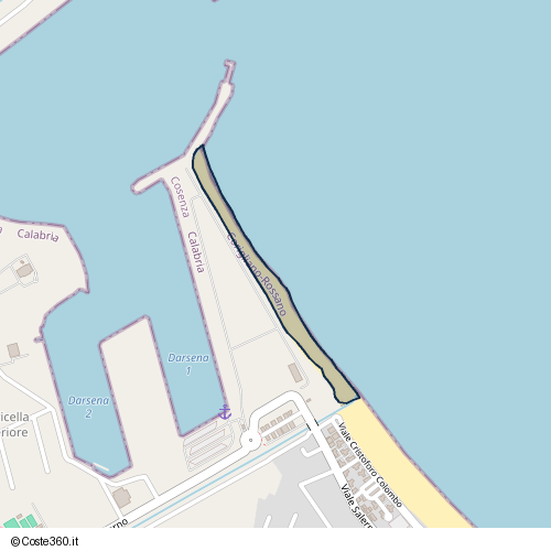 Posizione della spiaggia Spiaggia nei pressi di Viale Salerno, Schiavonea, 87064