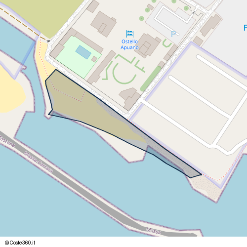 Posizione della spiaggia Spiaggia nei pressi di Viale delle Pinete 237, Massa, 54037