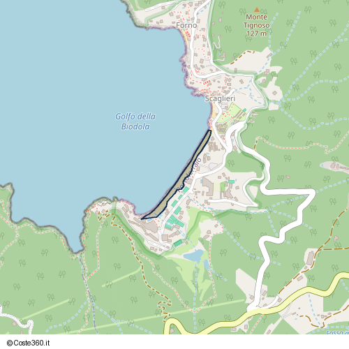 Posizione della spiaggia Spiaggia nei pressi di Percorso Salute, Portoferraio, 57035
