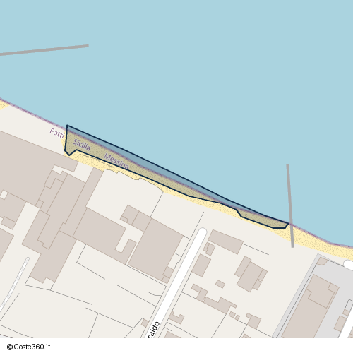 Posizione della spiaggia Spiaggia nei pressi di Via Leone Pancaldo, Patti, 98066