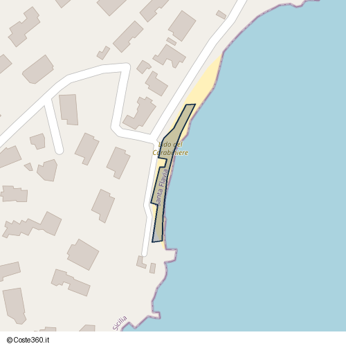 Posizione della spiaggia Spiaggia nei pressi di Santa Flavia, 90017