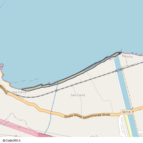 Posizione della spiaggia Spiaggia nei pressi di Strada statale Settentrionale Sicula, Naso, 98074