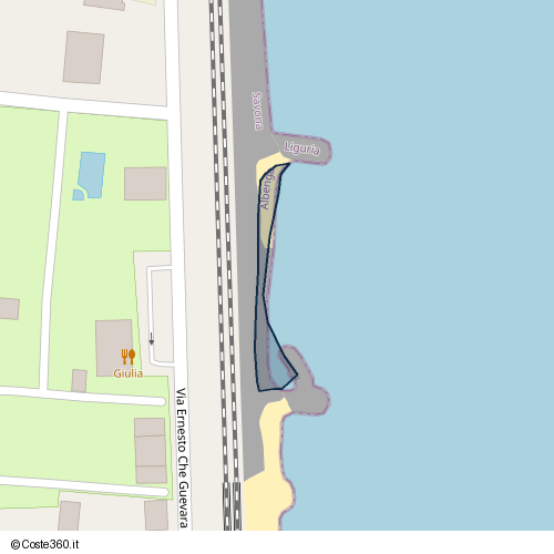 Posizione della spiaggia Spiaggia nei pressi di Via Ernesto Che Guevara, Albenga, 17031