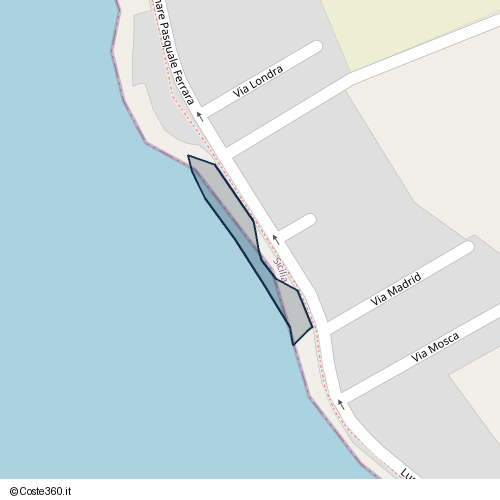 Posizione della spiaggia Spiaggia nei pressi di Riviera Lanterna, Vittoria, 97019