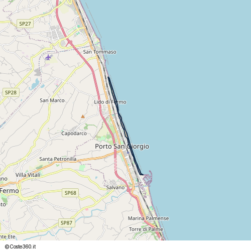 Posizione della spiaggia Spiaggia nei pressi di Lungomare Antonio Gramsci 27, Porto San Giorgio, 63822