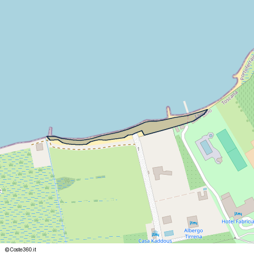 Posizione della spiaggia Spiaggia nei pressi di Via Le Prade, Portoferraio, 57037