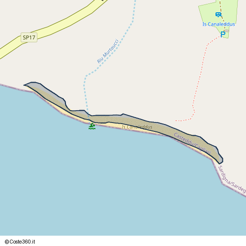 Posizione della spiaggia Spiaggia nei pressi di Viale Leonardo da Vinci, Quartu Sant'Aleni/Quartu Sant'Elena, 09045