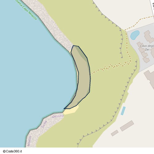 Posizione della spiaggia Spiaggia nei pressi di Via Baronia, Milazzo, 98057