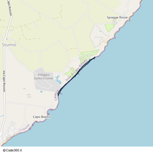 Posizione della spiaggia Spiaggia nei pressi di Via Capo Bianco, Isola di Capo Rizzuto, 88841