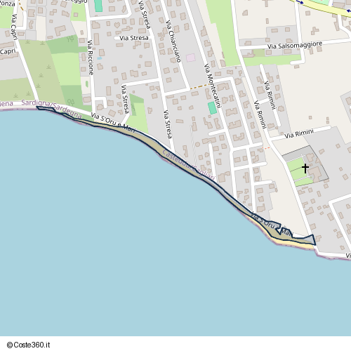 Posizione della spiaggia Spiaggia nei pressi di Via S'Oru e Mari 87, Quartu Sant'Aleni/Quartu Sant'Elena, 09045