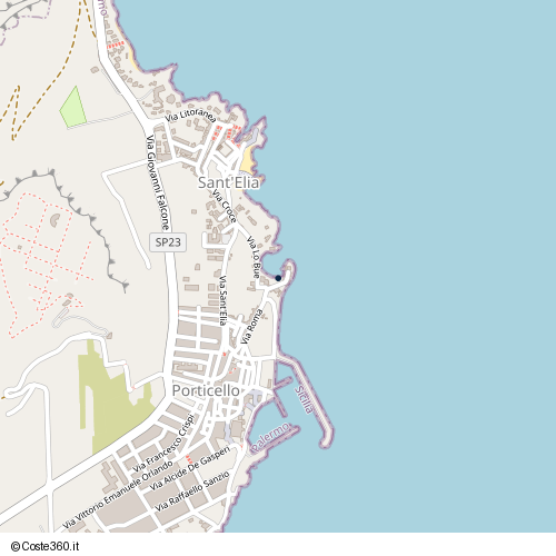 Posizione della spiaggia Spiaggia nei pressi di Santa Flavia, 90017