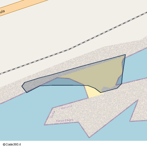 Posizione della spiaggia Spiaggia nei pressi di Strada statale Orientale Sicula, Forza d'Agrò, 98030