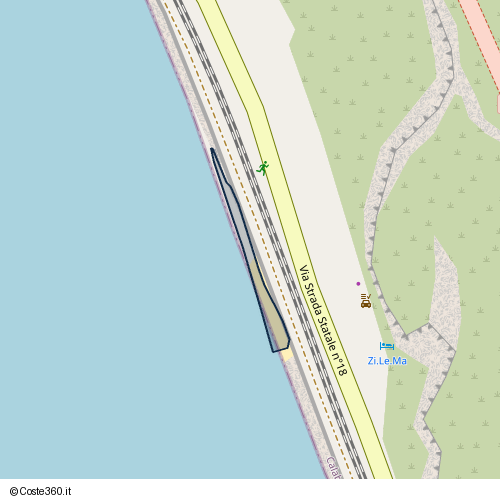 Posizione della spiaggia Spiaggia nei pressi di Via Strada Statale n°18, Guardia Piemontese