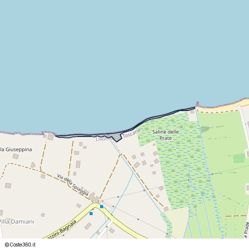 Posizione della spiaggia Spiaggia nei pressi di Strada Provinciale Schiopparello-Magazzini-Bagnaia, Portoferraio, 57037