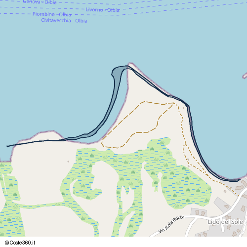 Posizione della spiaggia Spiaggia nei pressi di Via Isola Bocca, Olbia, 07026