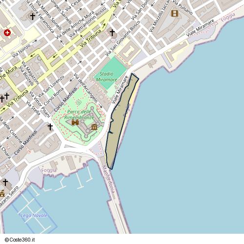 Posizione della spiaggia Spiaggia nei pressi di Viale Miramare, Manfredonia, 71043