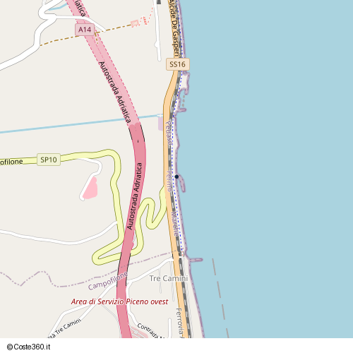 Posizione della spiaggia Spiaggia nei pressi di Via Alcide De Gasperi, Pedaso, 63827