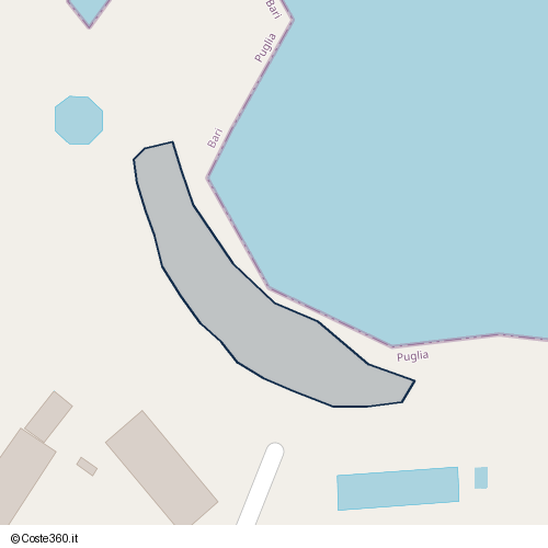 Posizione della spiaggia Spiaggia nei pressi di Mola di Bari, 70042