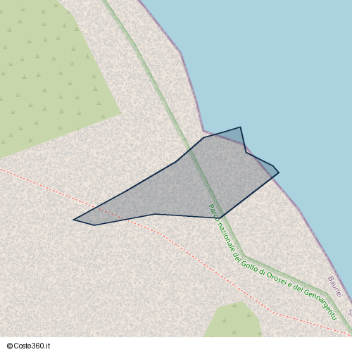 Posizione della spiaggia Spiaggia nei pressi di Sentiero Cala Goloritzé, Baunei, 08040