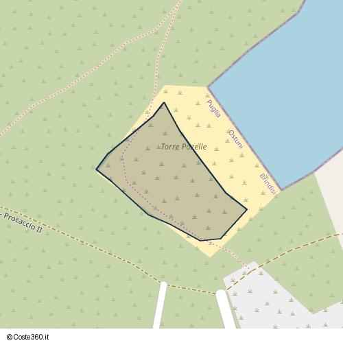 Posizione della spiaggia Spiaggia nei pressi di Strada Comunale n.152 - Procaccio II, Ostuni