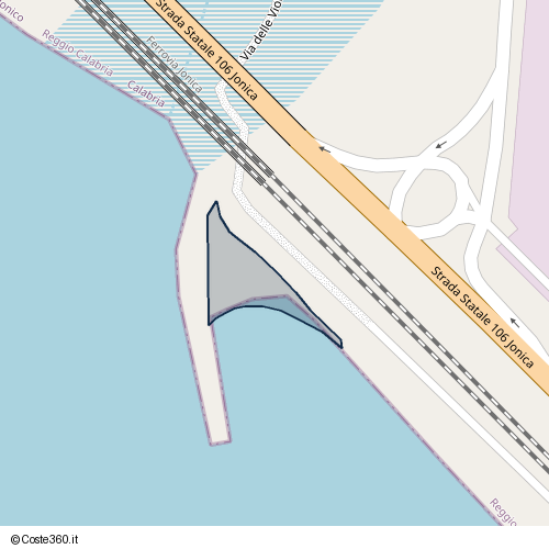 Posizione della spiaggia Spiaggia nei pressi di Via delle Viole, Saline Joniche, 89064