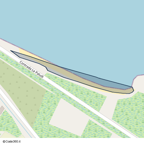 Posizione della spiaggia Spiaggia nei pressi di Contrada Le Paludi, Barletta, 76121