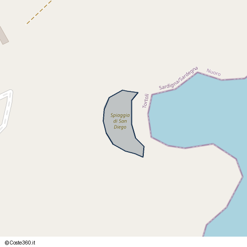 Posizione della spiaggia Spiaggia nei pressi di Tortolì, 08048