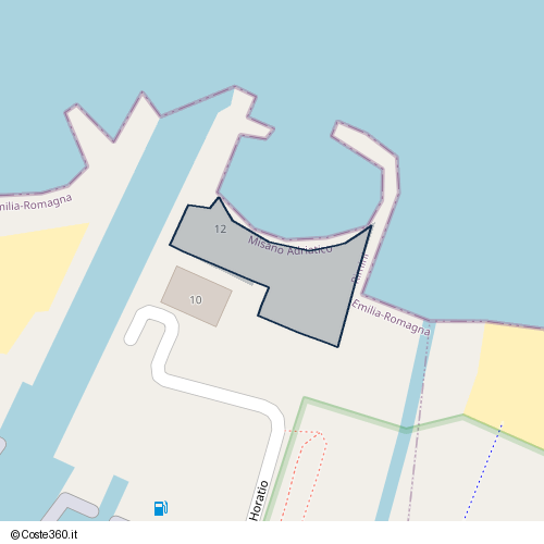 Posizione della spiaggia Spiaggia nei pressi di Via Nelson Horatio 12, Misano Adriatico, 47046