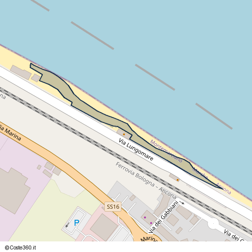 Posizione della spiaggia Spiaggia nei pressi di Via Lungomare, Marina di Montemarciano, 60018