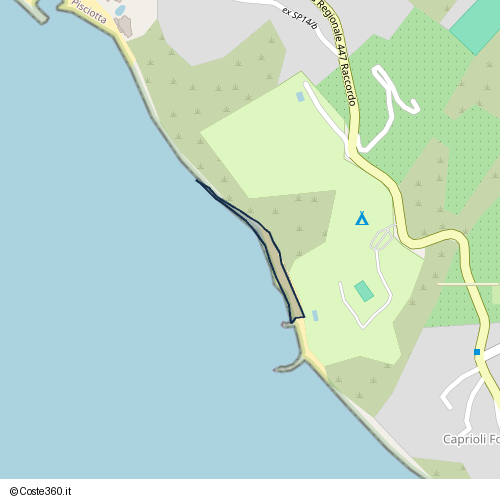 Posizione della spiaggia Spiaggia nei pressi di Strada Regionale 447 Raccordo, Pisciotta, 84051