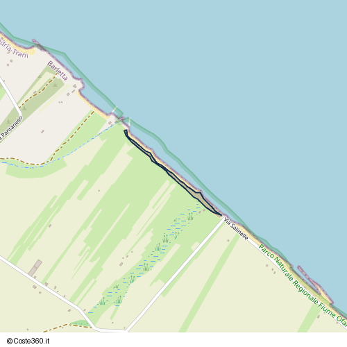 Posizione della spiaggia Spiaggia nei pressi di Via Salinelle, Barletta, 76121