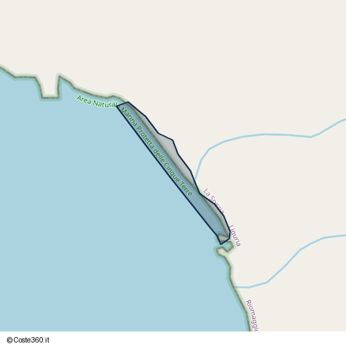 Posizione della spiaggia Spiaggia nei pressi di Via Provinciale, Riomaggiore, 19133
