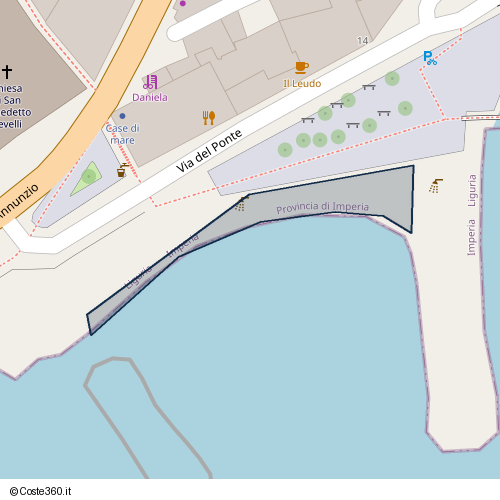 Posizione della spiaggia Spiaggia nei pressi di Porto Maurizio, Imperia, 18100