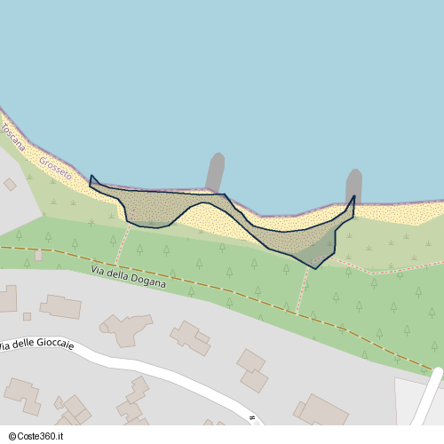 Posizione della spiaggia Spiaggia nei pressi di Via della Dogana, Punta Ala